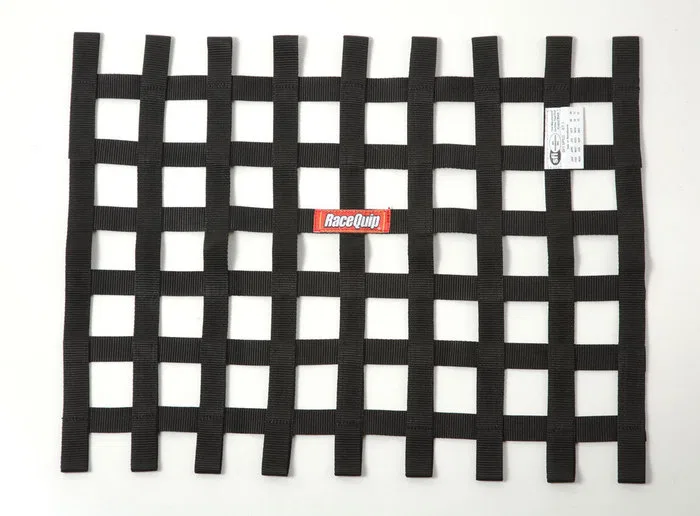 725005 – RACEQUIP Window Net, Rectangle Ribbon Style Net 18 Inch Height x 24 Inch Width SFI 27.1 Rated Black Polyprop...